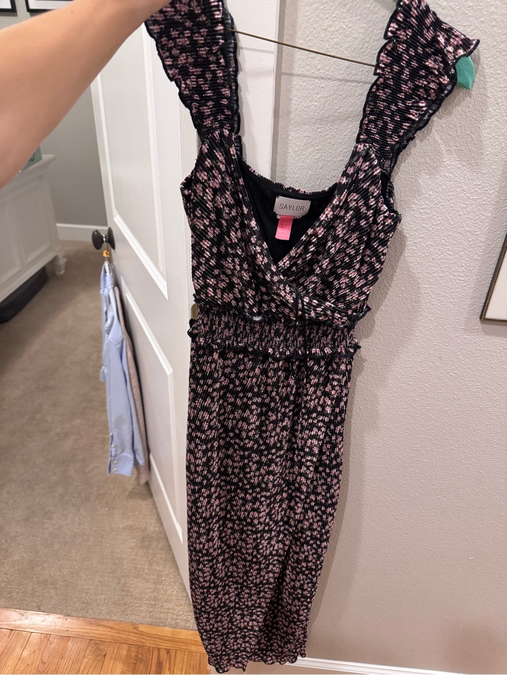 SAYLOR Black Dress with Subtle Pink Accents